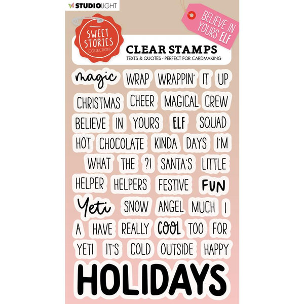 Studio Light Sweet Stories Clear Stamp Nr. 498, Quotes Believe In Yours Elf