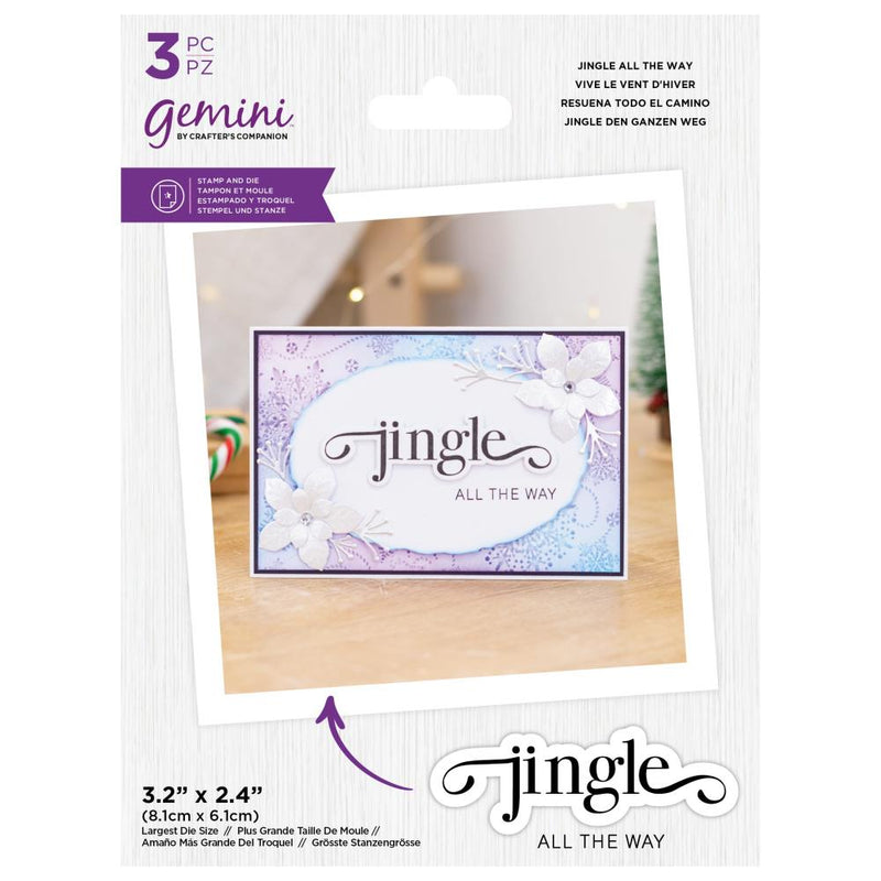 Crafter's Companion Gemini Clear Stamps & Die Set - Jingle All The Way