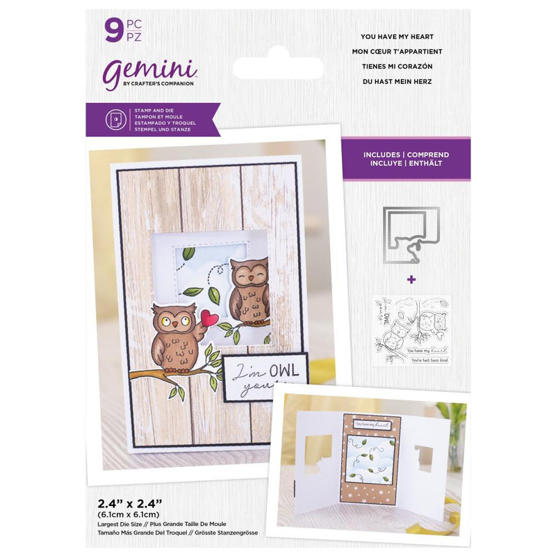 Crafter's Companion Gemini Clear Stamps & Dies - You Have My Heart*