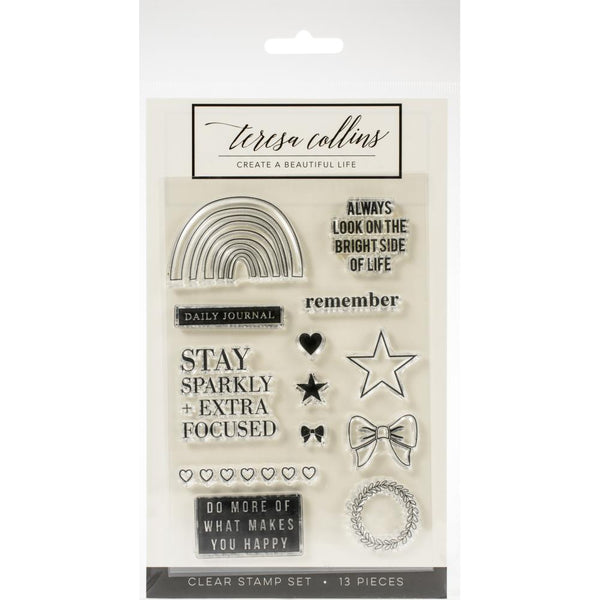 Teresa Collins Clear Stamp Set - Brightside, Remember -  4in x 6in*