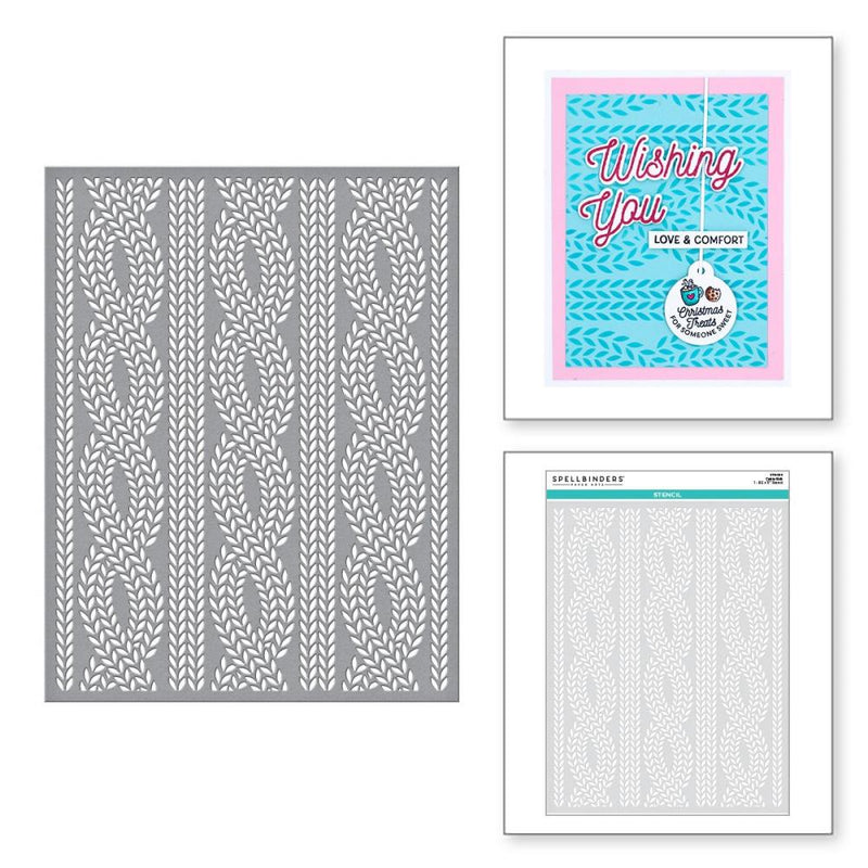 Spellbinders Stencil Cable Knit - Tinsel Time