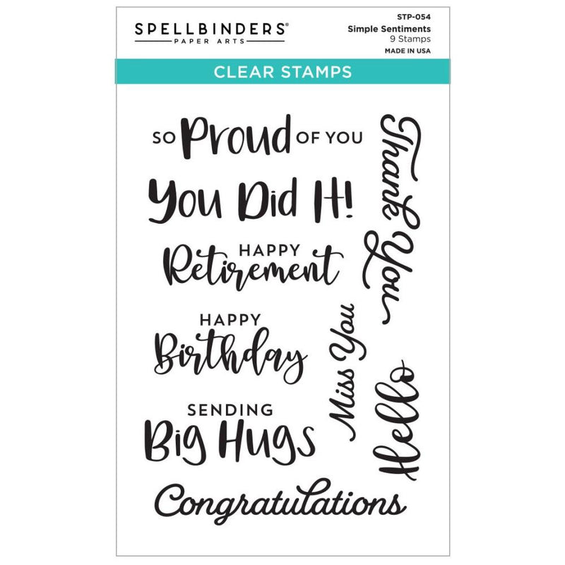 Spellbinders Clear Acrylic Stamps 4 x 6 inch - Simple Sentiments*