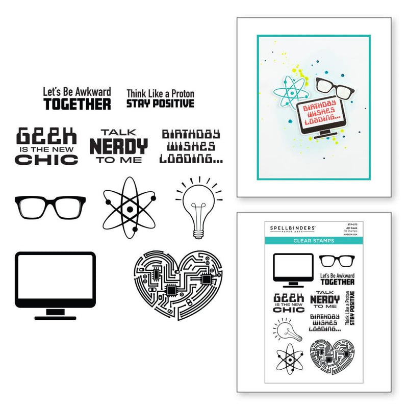 Spellbinders Clear Acrylic Stamps -  All Geek*