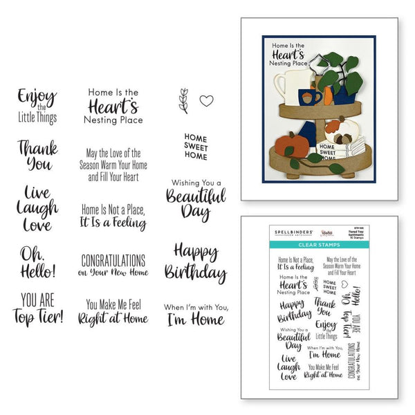 Spellbinders Clear Stamp Set By Becky Roberts Tiered Tray Sentiments*