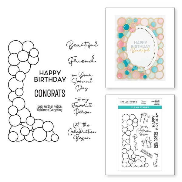 Spellbinders Clear Stamp Set Party Balloon Garland