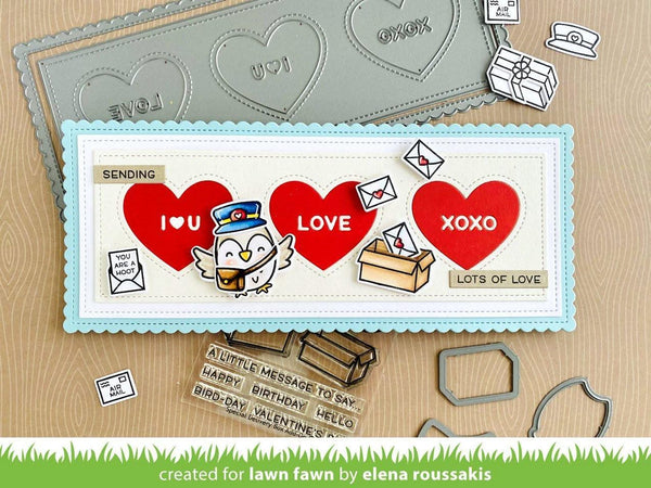 Lawn Cuts Custom Craft Die Scalloped Slimline with Hearts: Landscape*