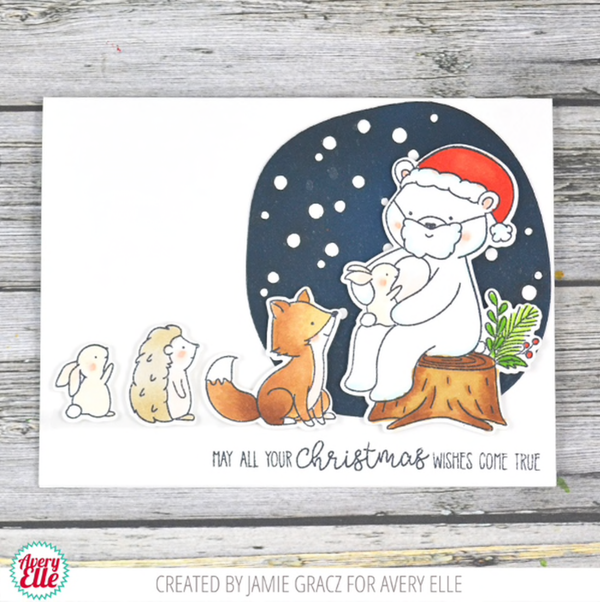 Avery Elle - Clear Stamp Set 4 inch X6 inch - Santa Bear*