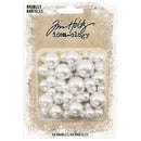 Tim Holtz Idea-Ology Pearl Baubles .313" To .75" 60 pack - Undrilled Cream Pearls*