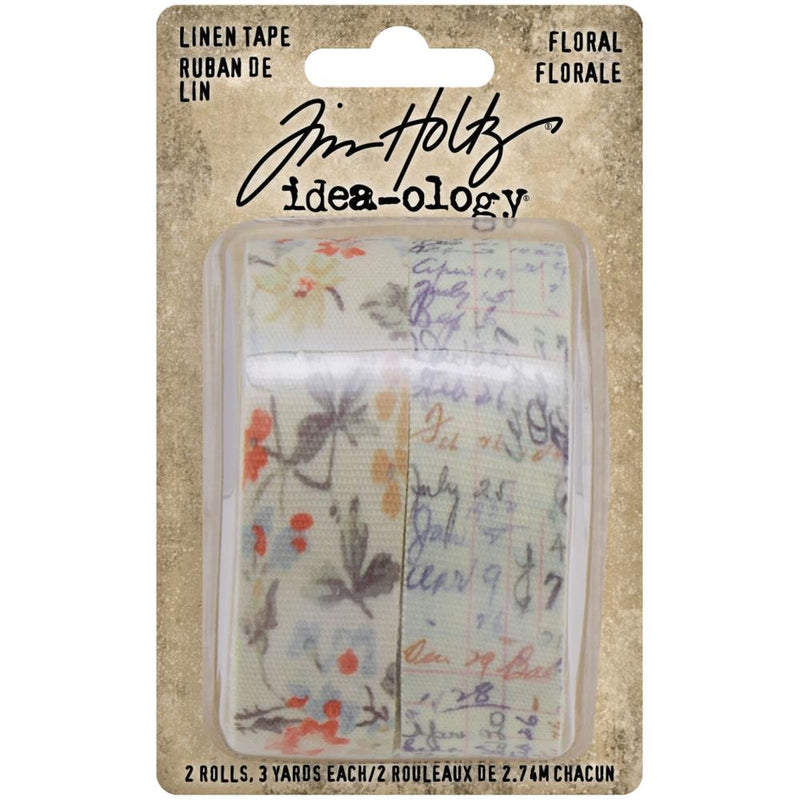 Tim Holtz Idea-Ology Linen Tape 1"x 3yd 2 pack - Floral