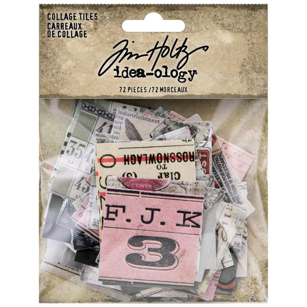 Tim Holtz Idea-Ology Collage Tiles 72 pack