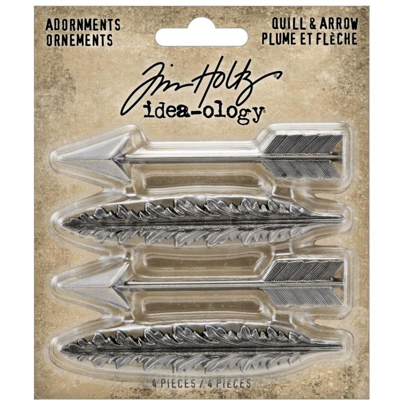 Tim Holtz Idea-Ology Metal Adornments 4 pack - Quill & Arrow*