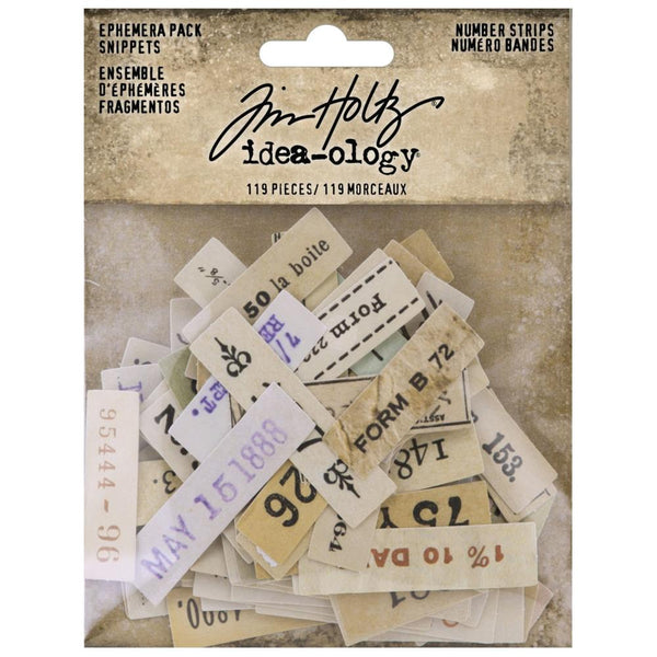 Tim Holtz Idea-Ology Ephemera Snippets 119 pack - Number Strips