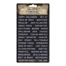 Tim Holtz Idea-Ology Sentiments Label Stickers 70 pack  - Halloween