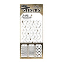 Tim Holtz Layered Stencil Set 3/Pkg Shifter - Harlequin
