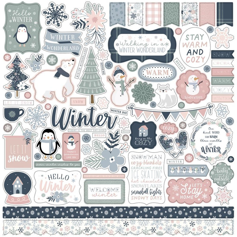 Echo Park Elements Cardstock Stickers 12"X12" Winterland*