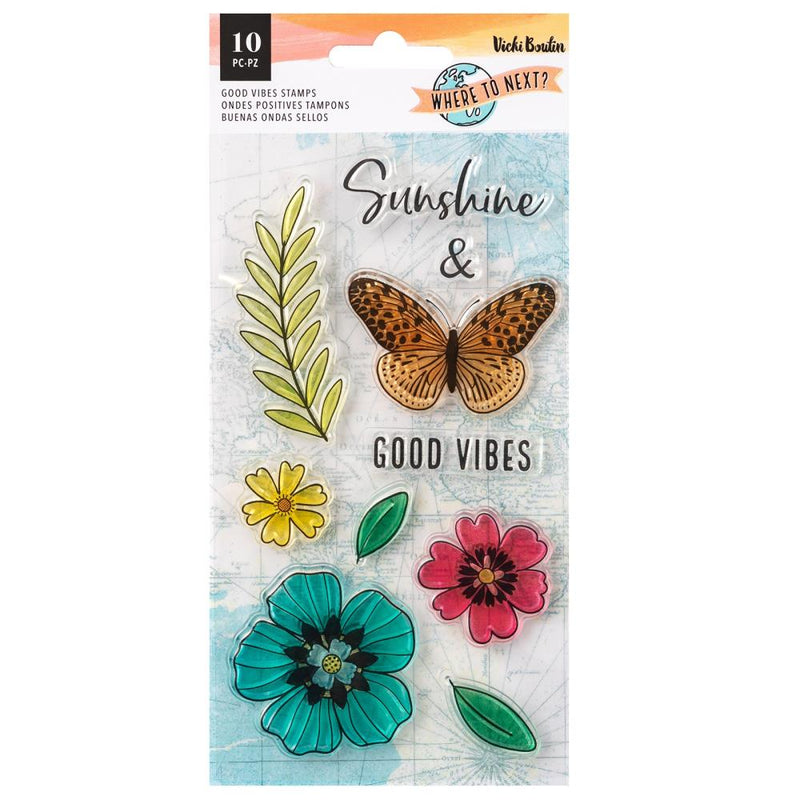 Vicki Boutin Where To Next Clear Stamps 12 pack Good Vibes