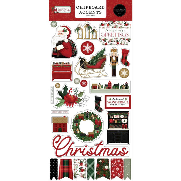 Carta Bella Chipboard 6"X13" Accents, A Wonderful Christmas*