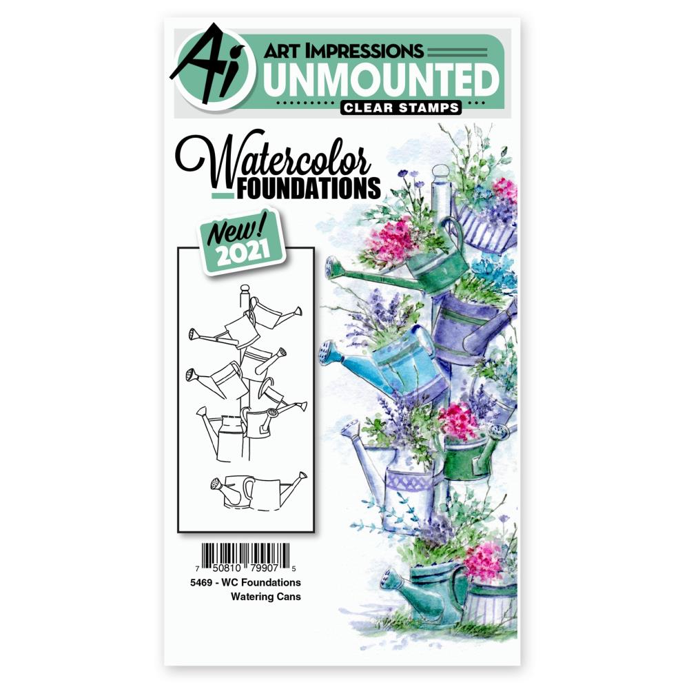 Art Impressions Watercolour Clear Stamps - Foundations Watering Cans ...