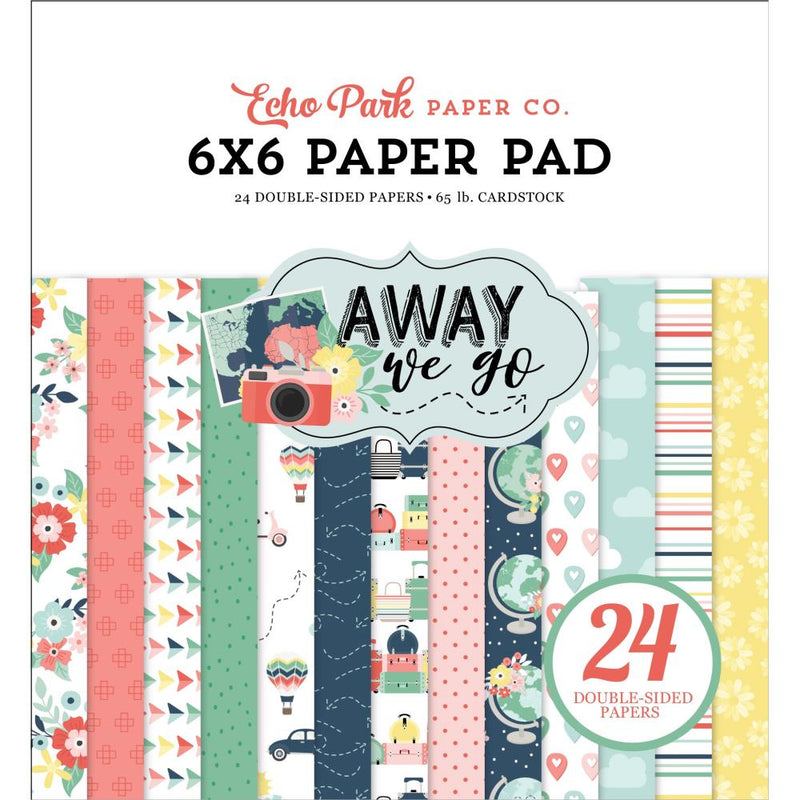 Echo Park Double-Sided Paper Pad 6"X6" 24 pack - Away We Go*