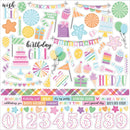 Echo Park Make A Wish Birthday Girl Cardstock Stickers 12"X12" Elements