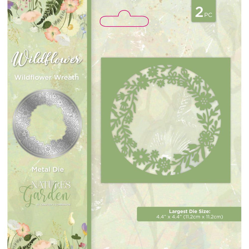 Crafter's Companion Nature's Garden Wildflower Metal Die Create A Card - Wilflower Wreath