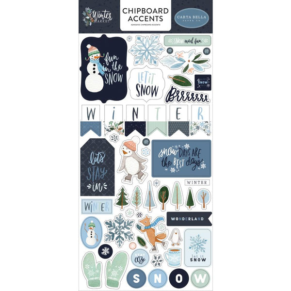 Carta Bella Winter Market Chipboard 6in x 13in  - Accents*