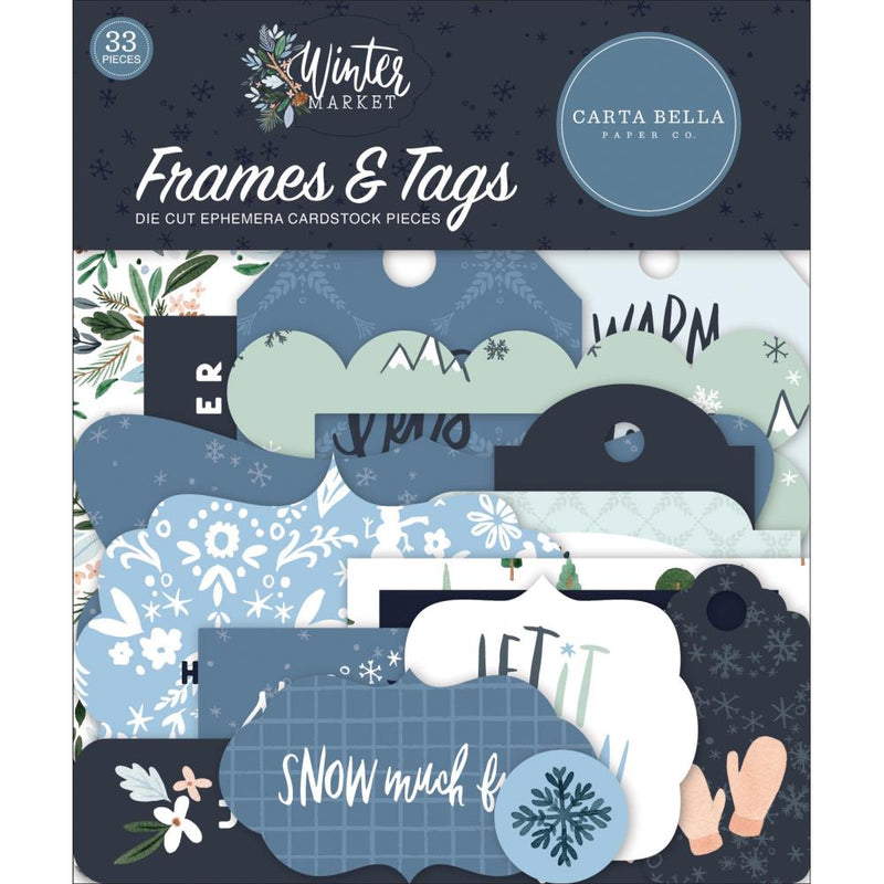 Carta Bella Cardstock Ephemera 33 pack - Frames & Tags, Winter Market*