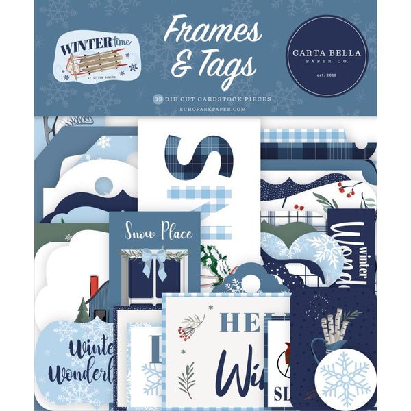 Carta Bella Cardstock Ephemera Frames & Tags, Wintertime*