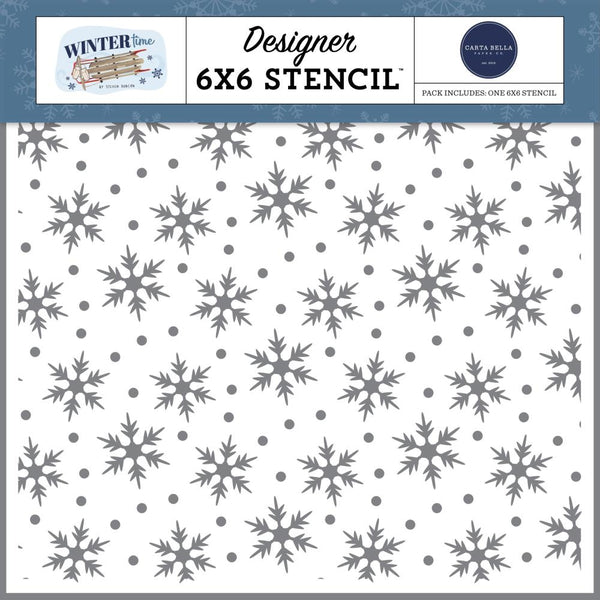 Carta Bella Stencil 6"X6" Bundle Up, Wintertime*