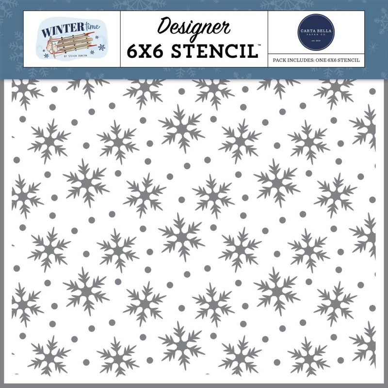 Carta Bella Stencil 6"X6" Bundle Up, Wintertime*