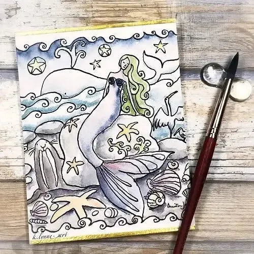 Colorado Craft Company Clear Stamps 6"X6" Mermaid & Whale-By Anita Jeram*