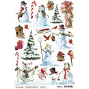 Ciao Bella Rice Paper Sheet A4 - Snowmen, Northern Lights