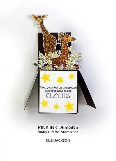 Pink Ink Designs 6"x 8" Clear Stamp Set - Baby Giraffe