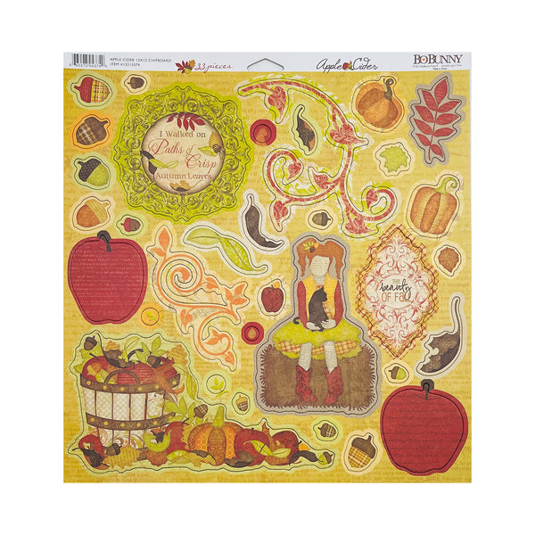 Bo Bunny Apple Cider 12x12 Chipboard Die-Cuts*