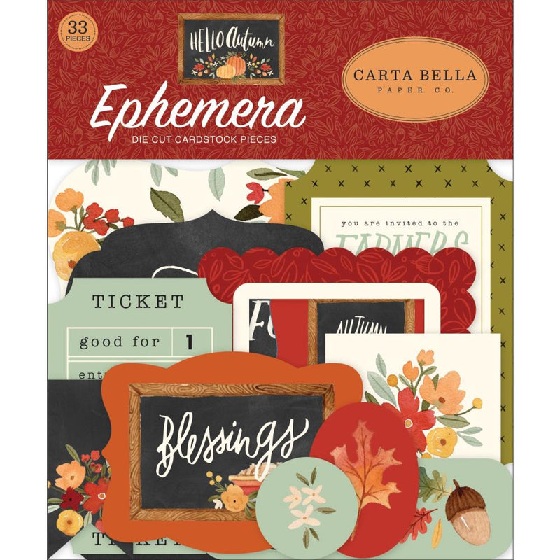 Carta Bella Cardstock Ephemera 33 pack - Icons, Hello Autumn*