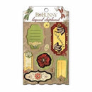 Bo Bunny - Serenade Collection - Layered Chipboard Stickers With Glitter And Jewel Accents