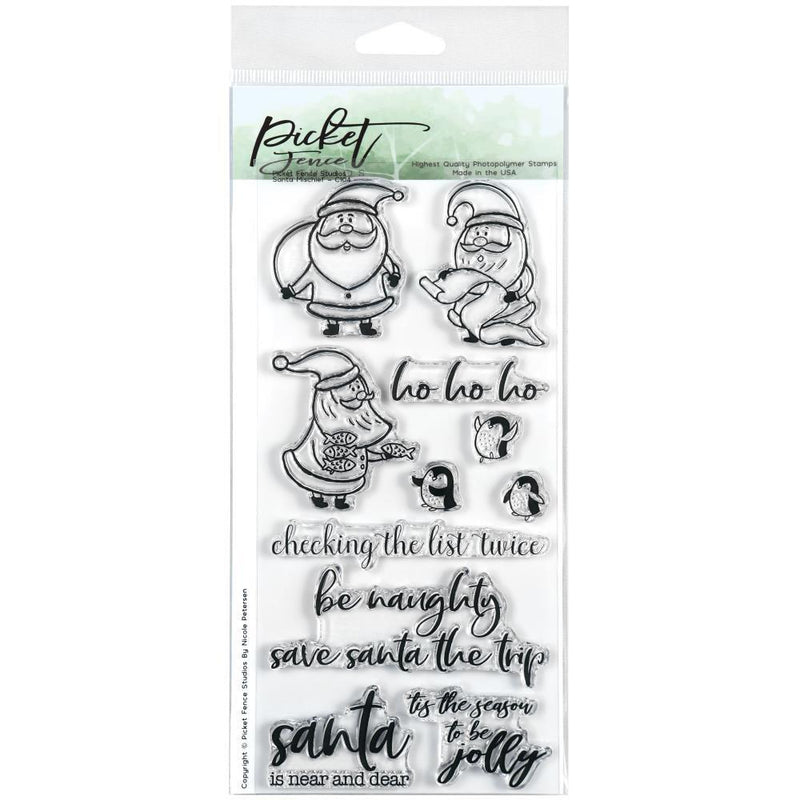 Picket Fence Studios 4 inchX8 inch Stamp Set Santa Mischief