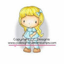 C.C. Designs - Swiss Pixie Cling Stamp 3In. X1.5In. Goldie