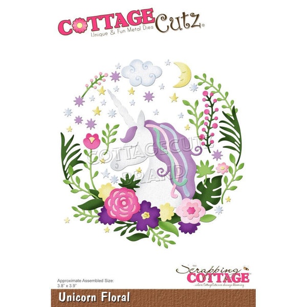 CottageCutz Dies - Unicorn Floral 3.8inch X3.9inch