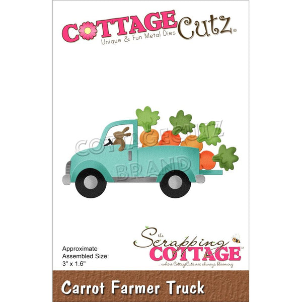 CottageCutz Dies - Carrot Farmer Truck 3in x 1.6in*