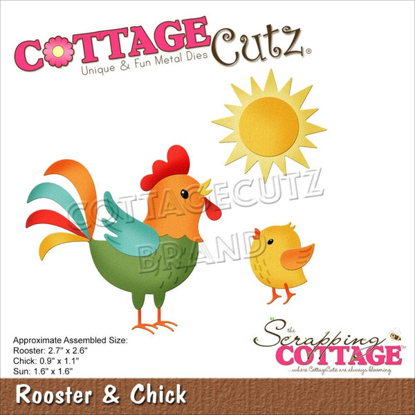 CottageCutz Dies - Rooster & Chick .9in To 2.7in*