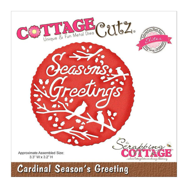 CottageCutz Elites Die - Cardinal Seasons Greeting