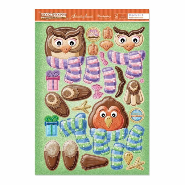 Christmas Cuties A4 Box Pops! 2 pack Blinky The Owl/Robbie The Robin