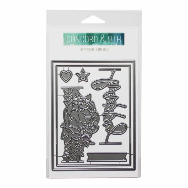 Concord & 9th Dies Happy Card Frames .375 To 5.125 inch