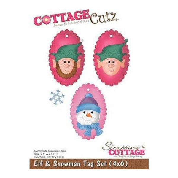 Cottage Cutz - Elf & Snowman Tag Set