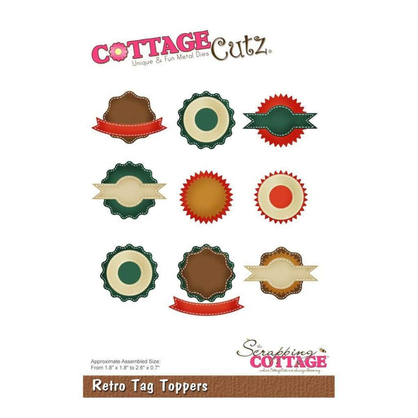 CottageCutz Die Retro Tag Toppers .7 inch To 2.6 inch