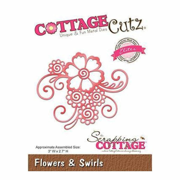 Cottagecutz Elites Die Flowers & Swirls 3 Inch X2.7 Inch