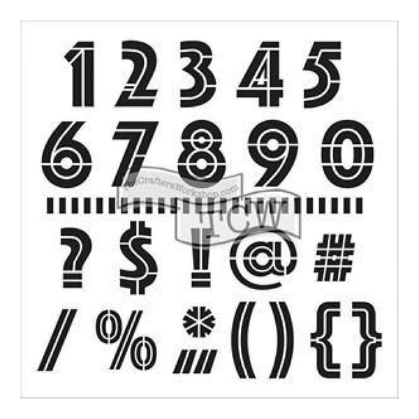 Crafters Workshop Template 6Inch X6inch - Art Deco Numbers & More
