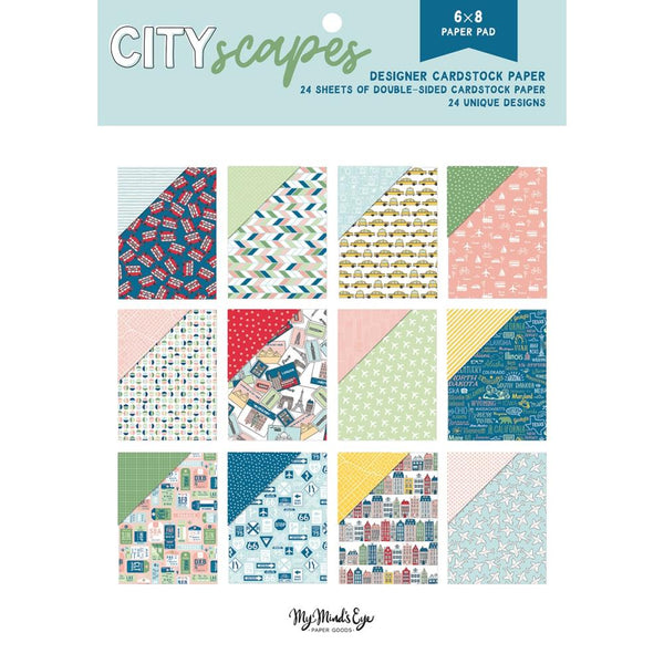 My Minds Eye Double-Sided Paper Pad 6in x 8in 24 pack - Cityscapes, 12 Designs/2 Each*