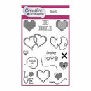 Creative Stamps A6 Stamp Set Hearts Set of 15 - Cross Stitch Collection*